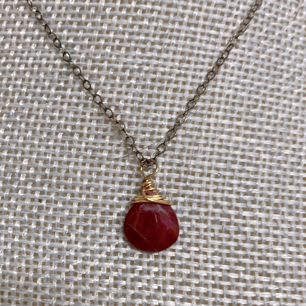Raw Ruby Necklace - image 1